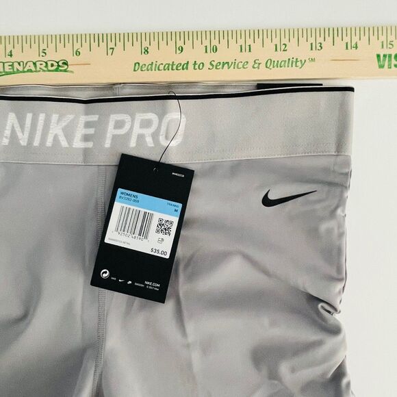 NEW Nike Pro Tight Fit Shorts Medium 2.5" Training Run Gray Dri Fit Clinching - Picture 13 of 14
